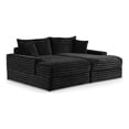 thumbnail image 1 of Furniture of America Cafein Contemporary Chenille Indoor Double Chaise with USB Port, Black, 1 of 7