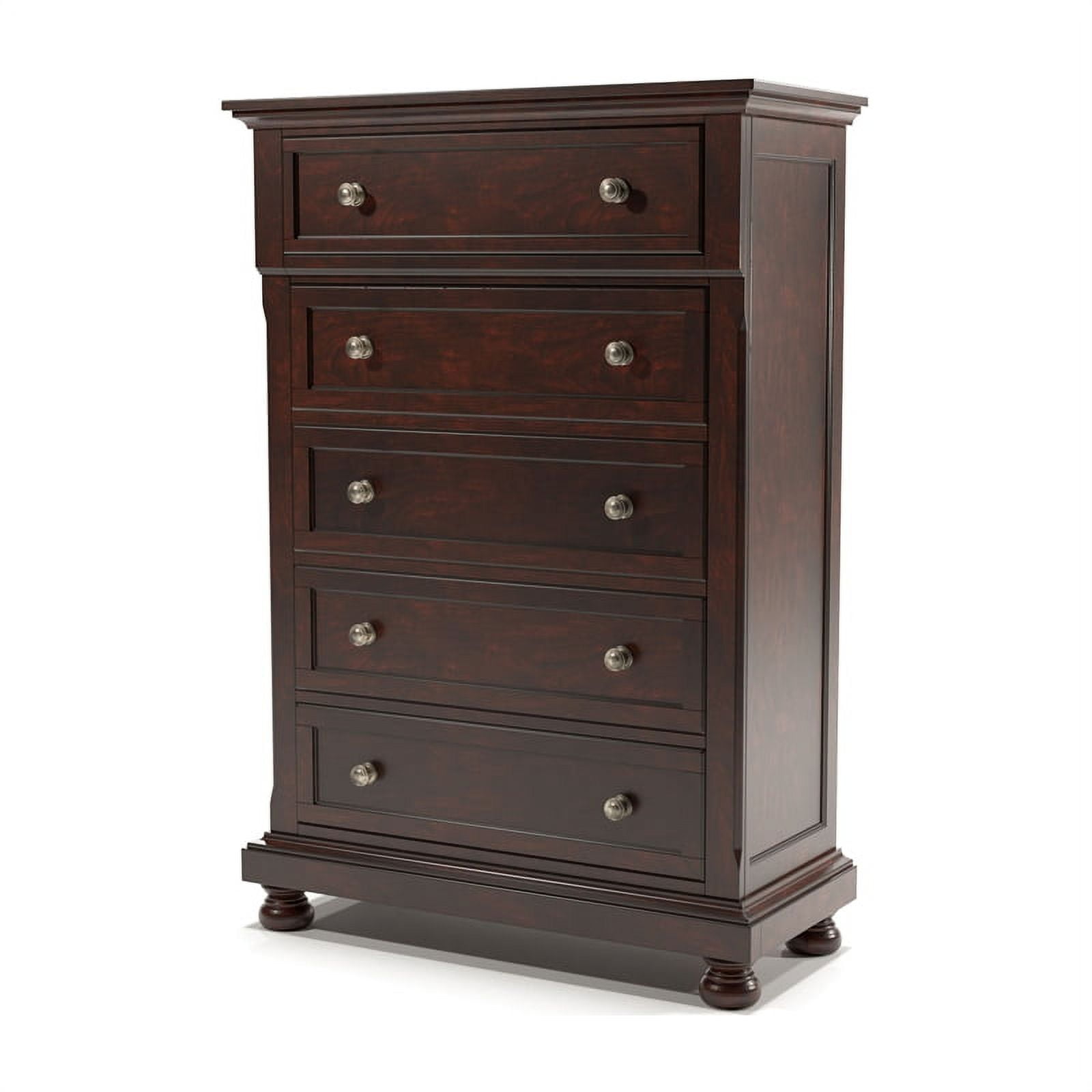 Furniture of America Caiden Transitional Wood 5-Drawer Chest in Dark ...