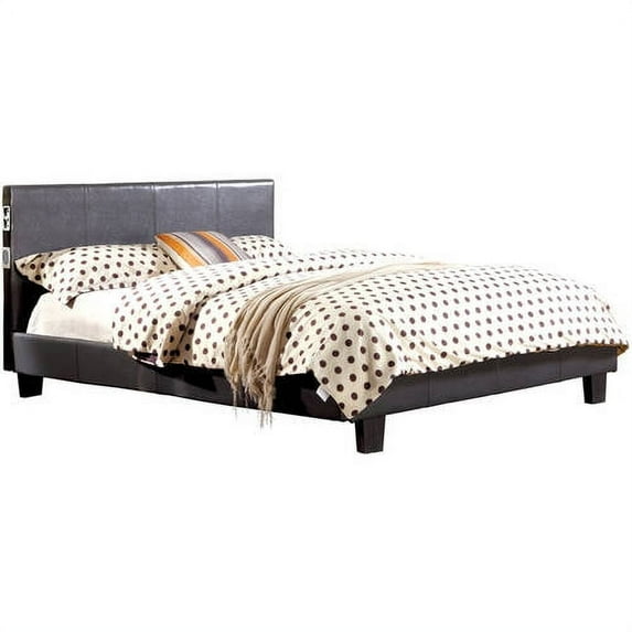 Furniture of America Camilla Padded Full Platform Bed, Gray