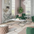 thumbnail image 1 of Furniture of America Cano Glam White Steel 3-Piece Living Room Table Set by, 1 of 5