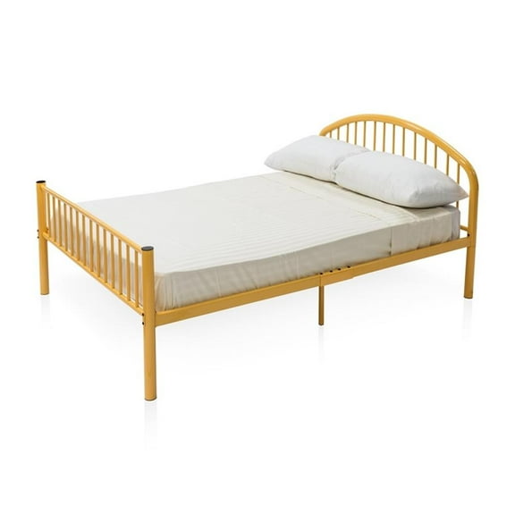Furniture of America Capelli Contemporary Metal Slat Full Panel Bed in Orange