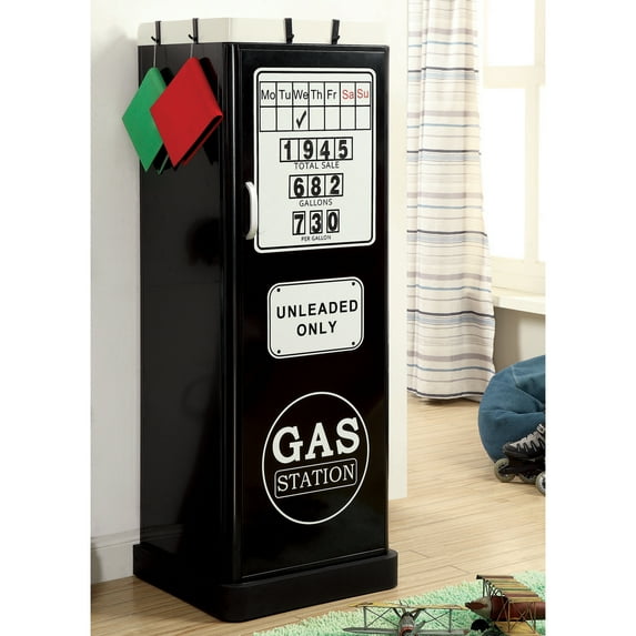 Furniture of America Carles 1-Door Closet 2 Shelves Clothing Storage, Black