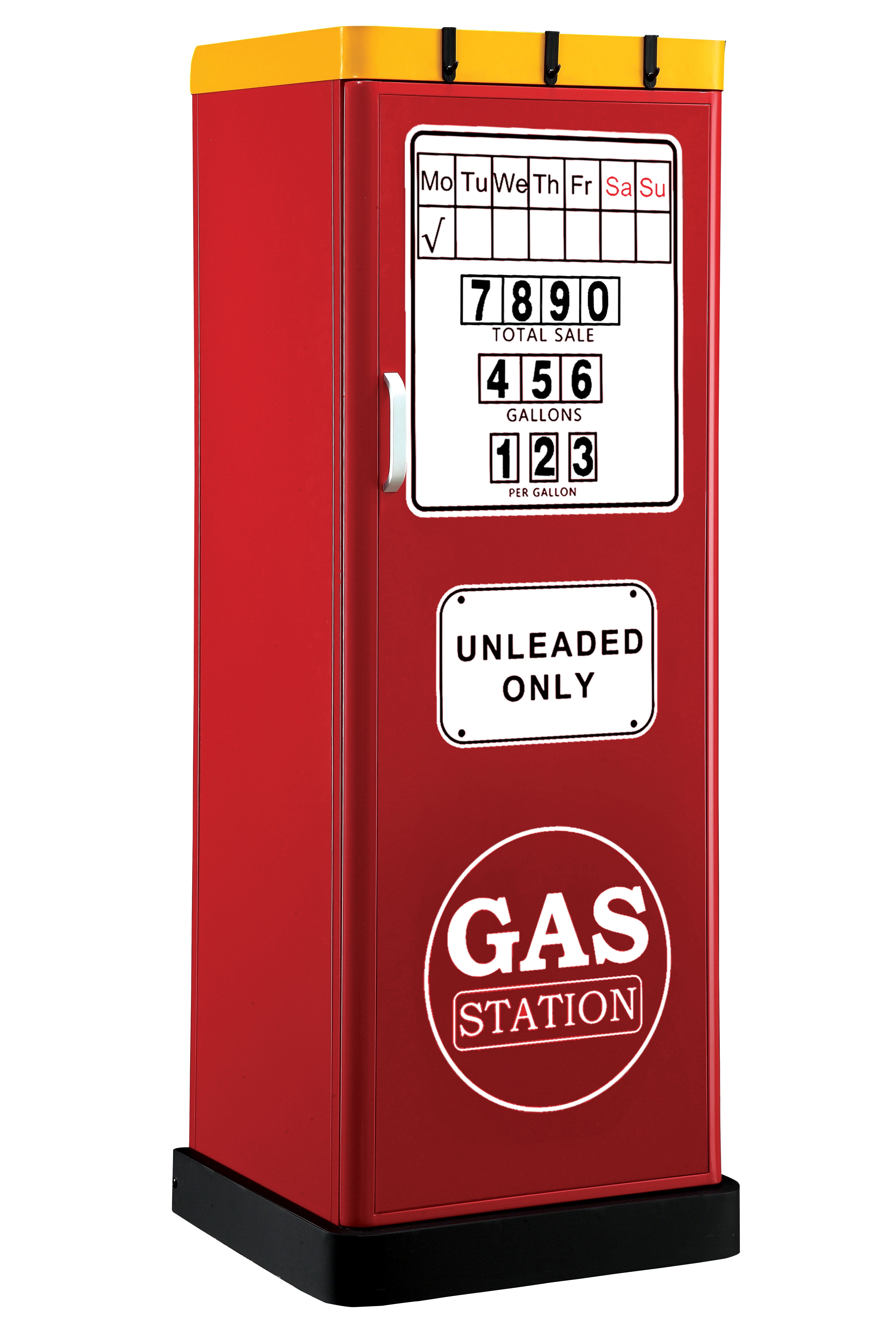 Furniture of America Carles Kid's Room Gas Station Closet in Red Metal Finish