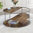 thumbnail image 1 of Furniture of America Carmicha Contemporary 35-inch Steel 2-Shelf Coffee Table by  Grey, 1 of 4