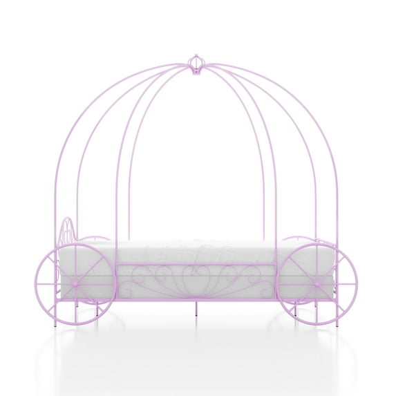 Furniture of America Carriage Kids Twin Metal Bed, Purple