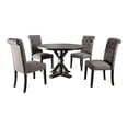 thumbnail image 1 of Furniture of America Castore Wood 5-Piece Round Dining Table Set in Gray, 1 of 12