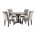 thumbnail image 1 of Furniture of America Castore Wood 5-Piece Round Dining Table Set in Light Gray, 1 of 7