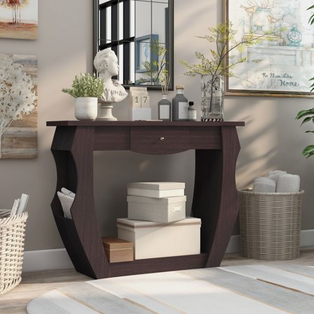Furniture of America Caveline Contemporary Walnut 39-inch 1-Drawer Console Table by