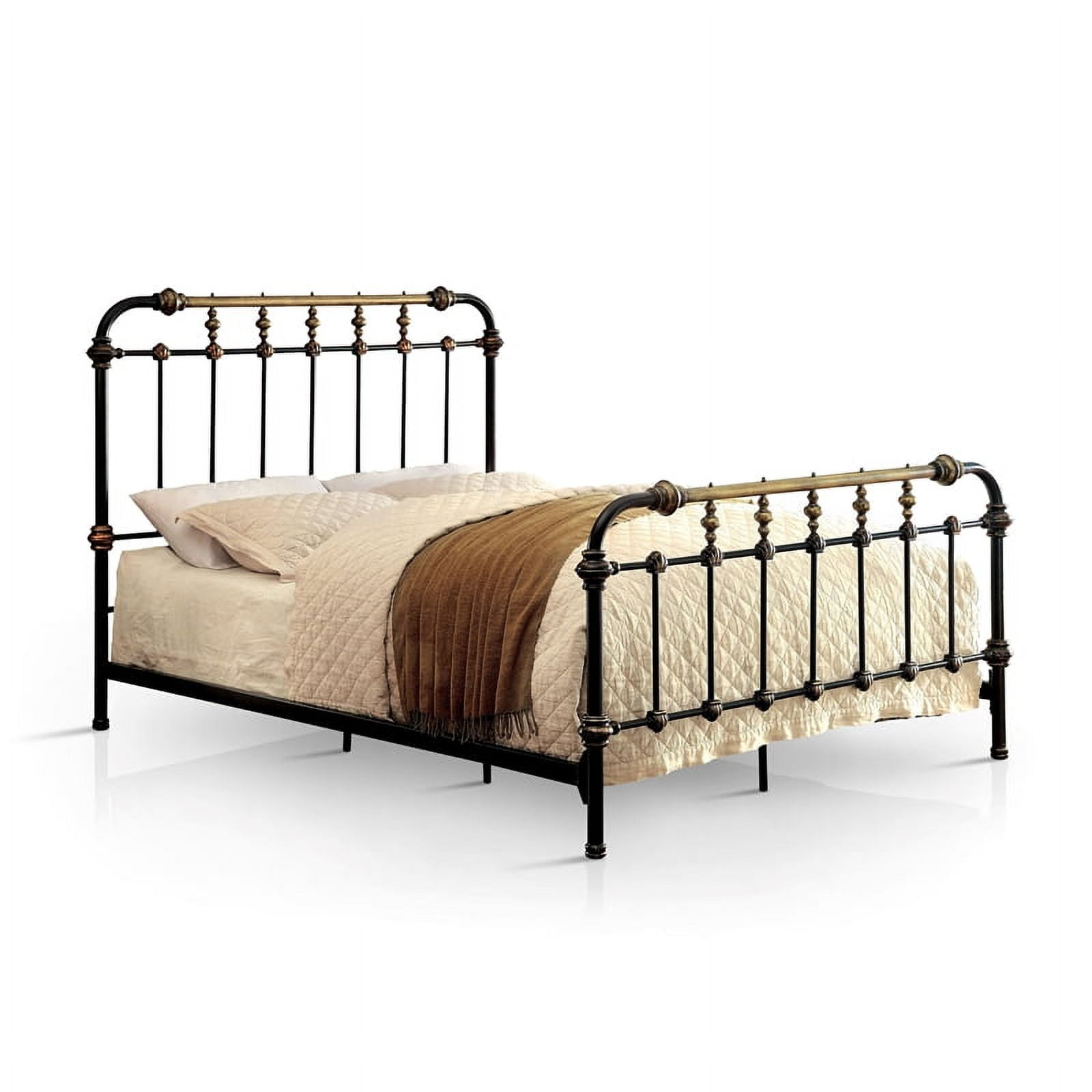 Furniture of America Cecil Transitional Metal Bed King Spindle in