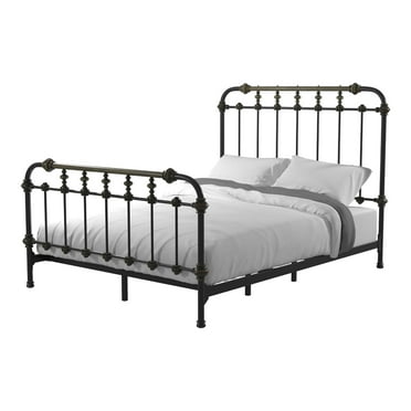 Furniture of America Cecil Transitional Metal Queen Spindle Bed in Antique Black