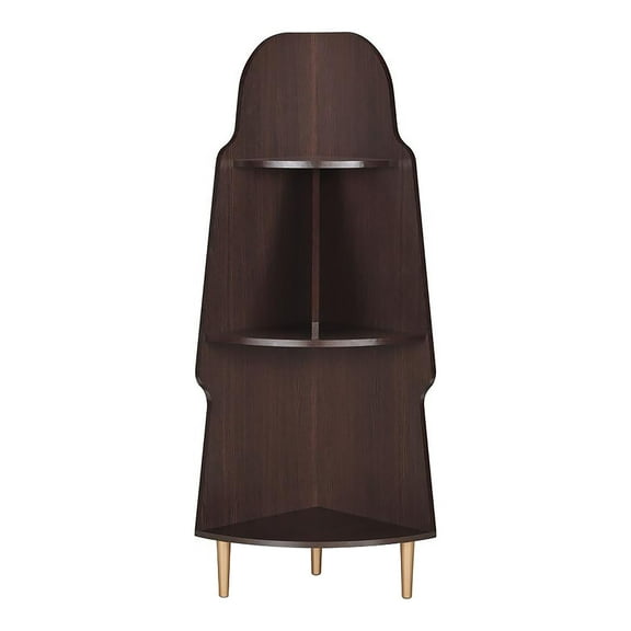 Furniture of America Cellex Wood Contemporary 3-Tier Corner Bookcase in Espresso
