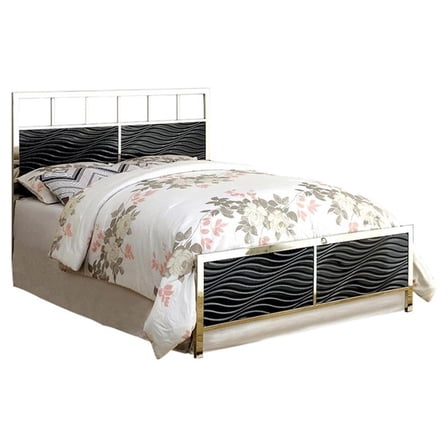 Furniture of America Cepher Wood King Headboard and Footboard in Black