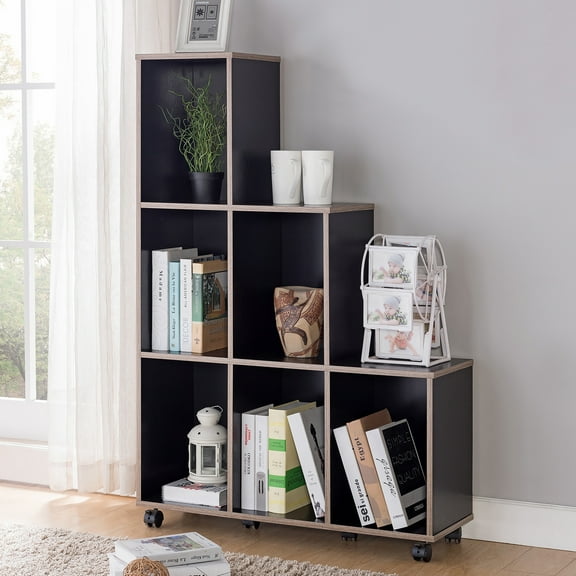 Furniture of America Chapin 6-Compartment Bookcase, Cappuccino