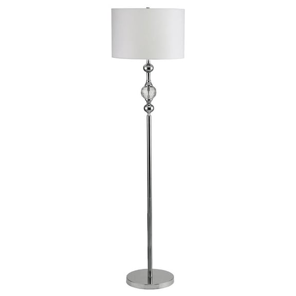 Furniture of America Charlies Modern Metal and Crystal Floor Lamp in White