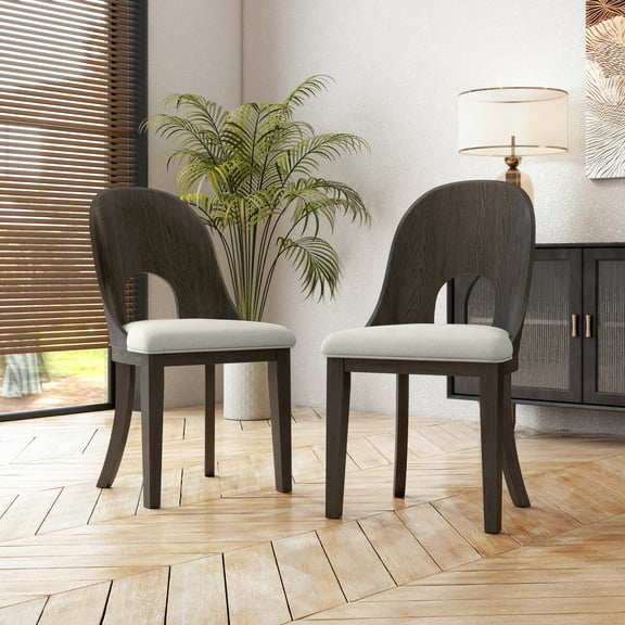 Furniture of America Cheri Bentwood Solid Wood Side Chairs, Set of 2, Ash Gray