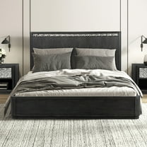 Furniture of America Cheri Solid Wood Adult Platform Bed, Queen, Ash Gray