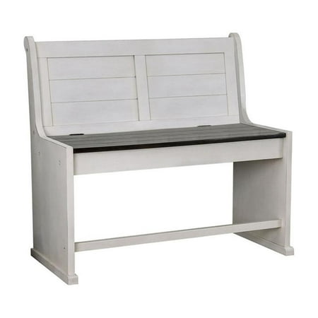 Furniture of America Chester Rustic Wood Storage Counter Height Bench in White