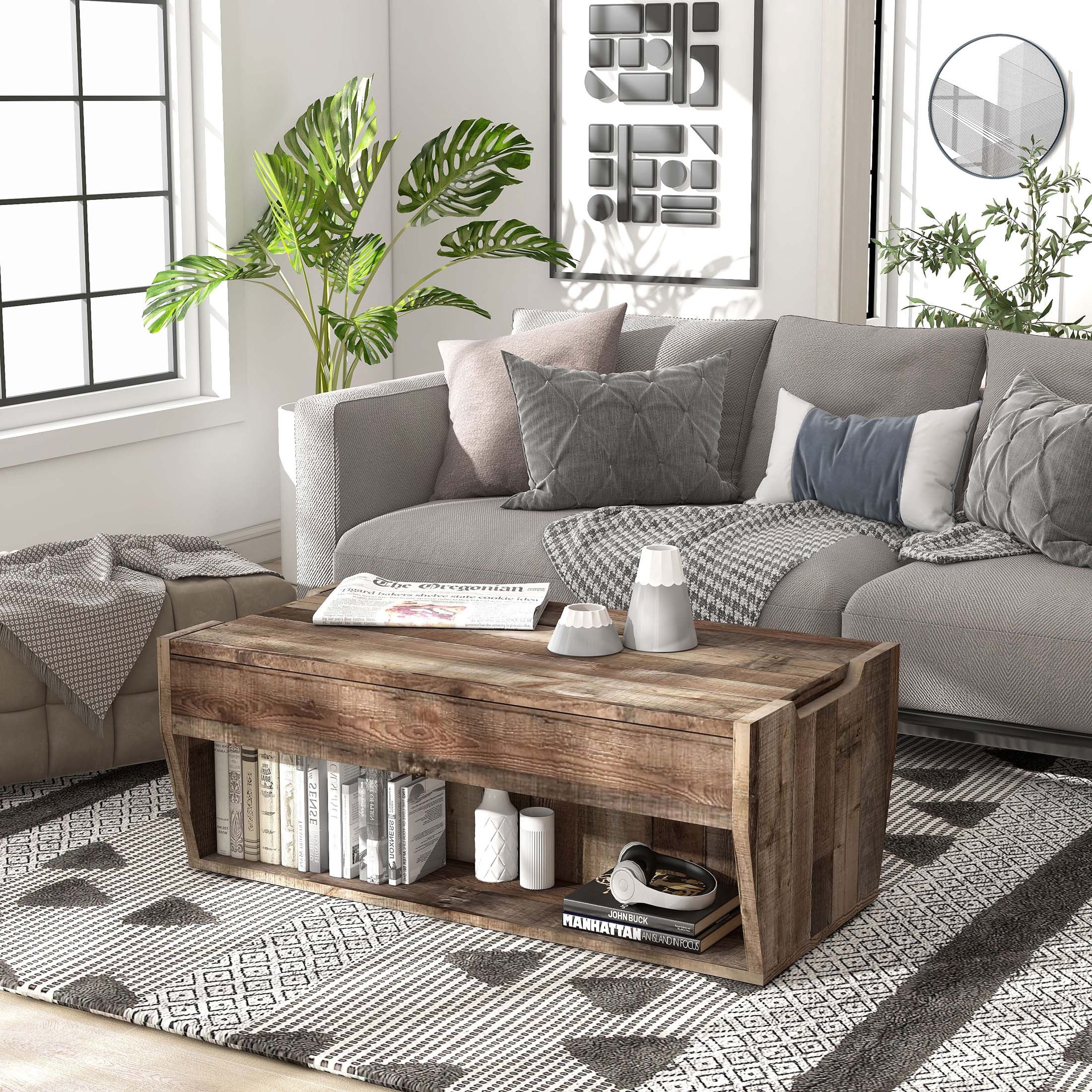 Furniture of America Chet Lift-Top Coffee Table, Brown Barn
