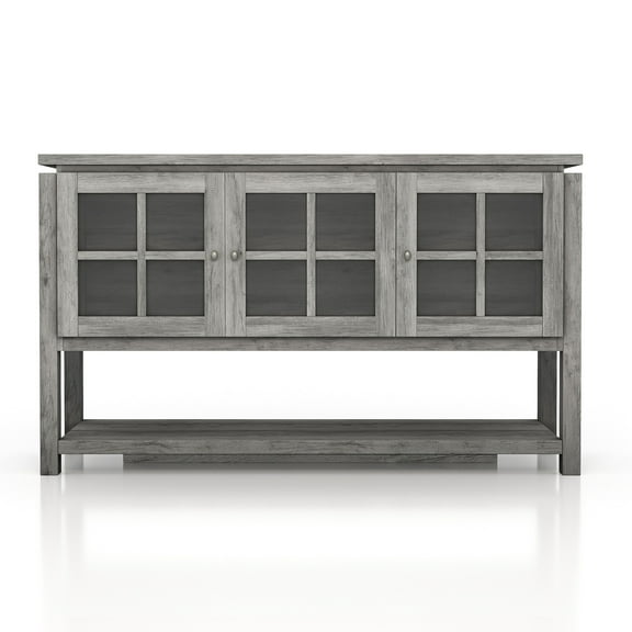 Furniture of America Chico Contemporary Wood 5-Shelf Buffet, Gray Oak