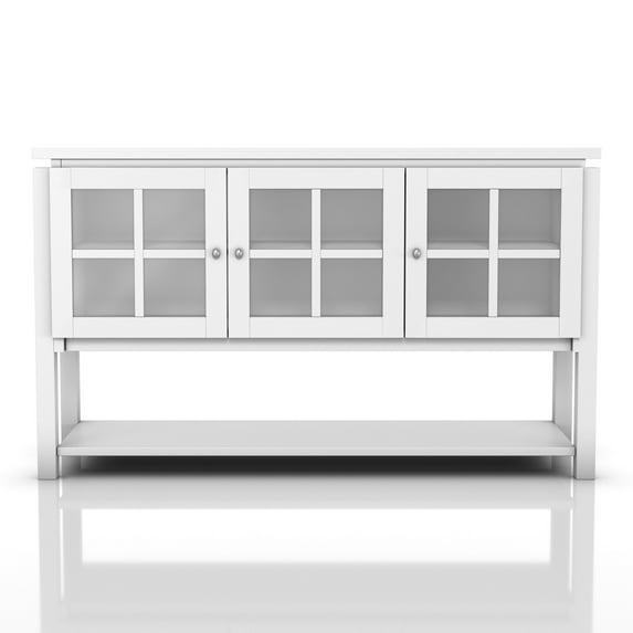 Furniture of America Chico Contemporary Wood 5-Shelf Buffet, White
