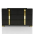 thumbnail image 1 of Furniture of America Chora Adult Modern 6-Drawer Dresser, Black and Gold, 1 of 8