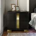 thumbnail image 1 of Furniture of America Chora Adult Modern 2-Drawer Nightstand, Black and Gold, 1 of 9