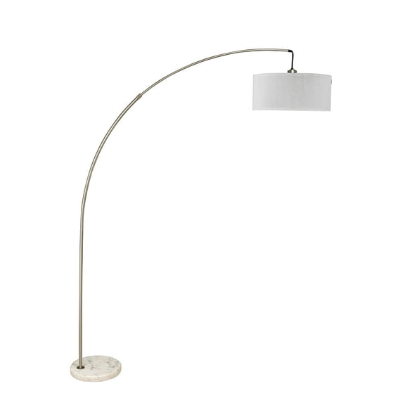 Furniture of America Cierra Contemporary Metal Extendable Neck Arched Shade Floor Lamp, Ivory