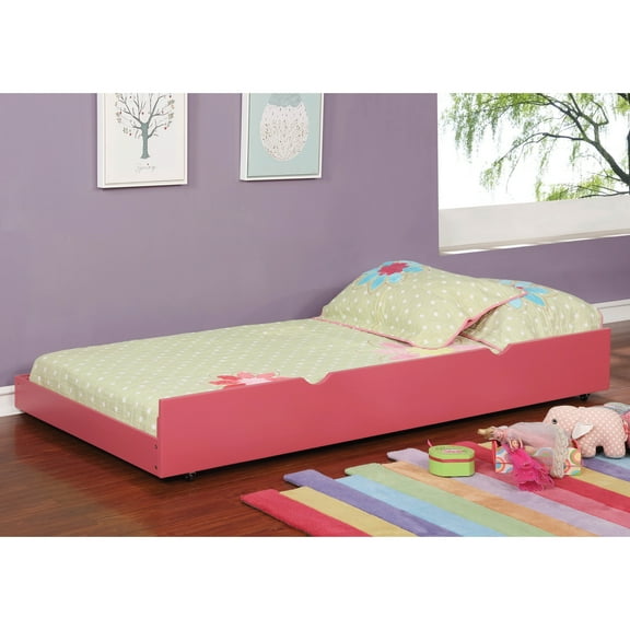 Furniture of America Cindy Lou Wood Pink Twin Kids Trundle