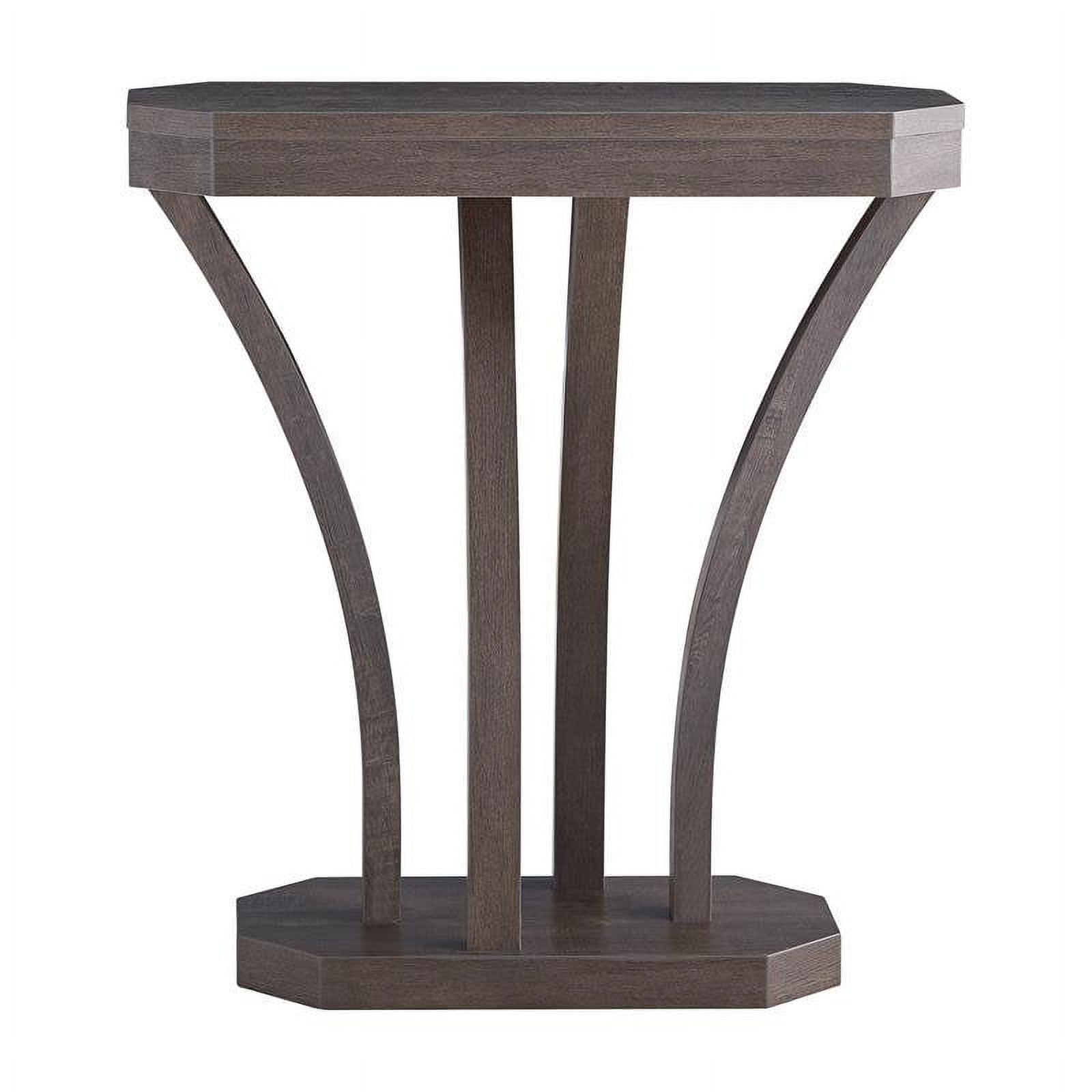 Furniture of America Cinque Wood Curved Console Table in Walnut Oak