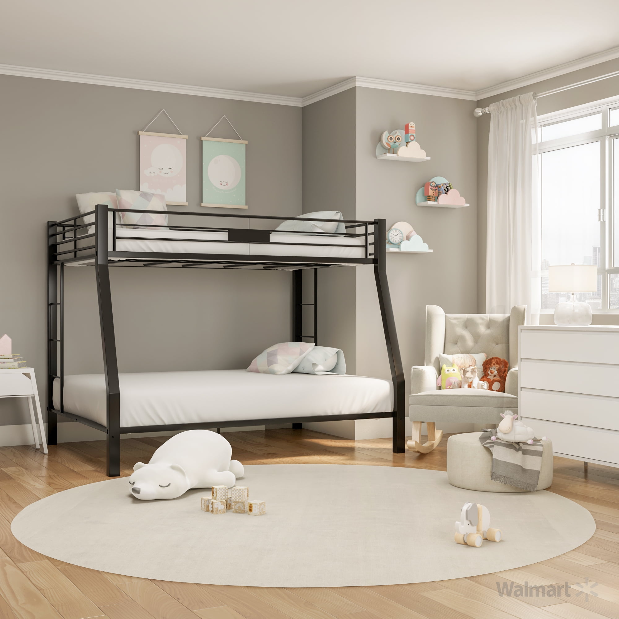 Furniture of America Clarence Metal Black Full/Queen Kids Bunk Bed