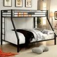 thumbnail image 1 of Furniture of America Clarence Metal Black Twin/Queen Kids Bunk Bed, 1 of 7