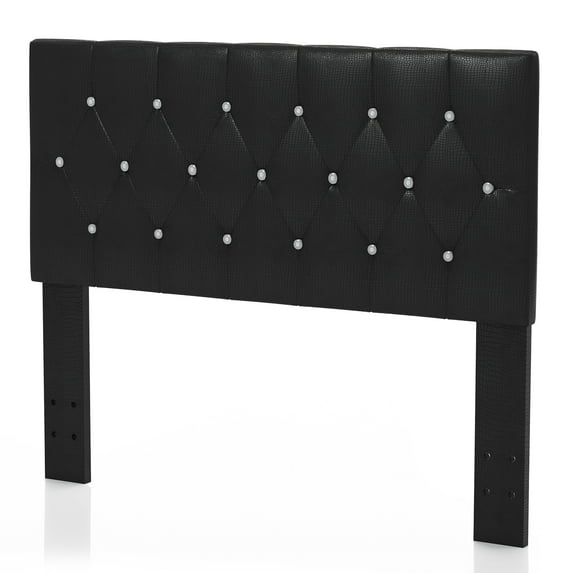 Furniture of America Cleaver Faux Leather Headboard, Twin, Black