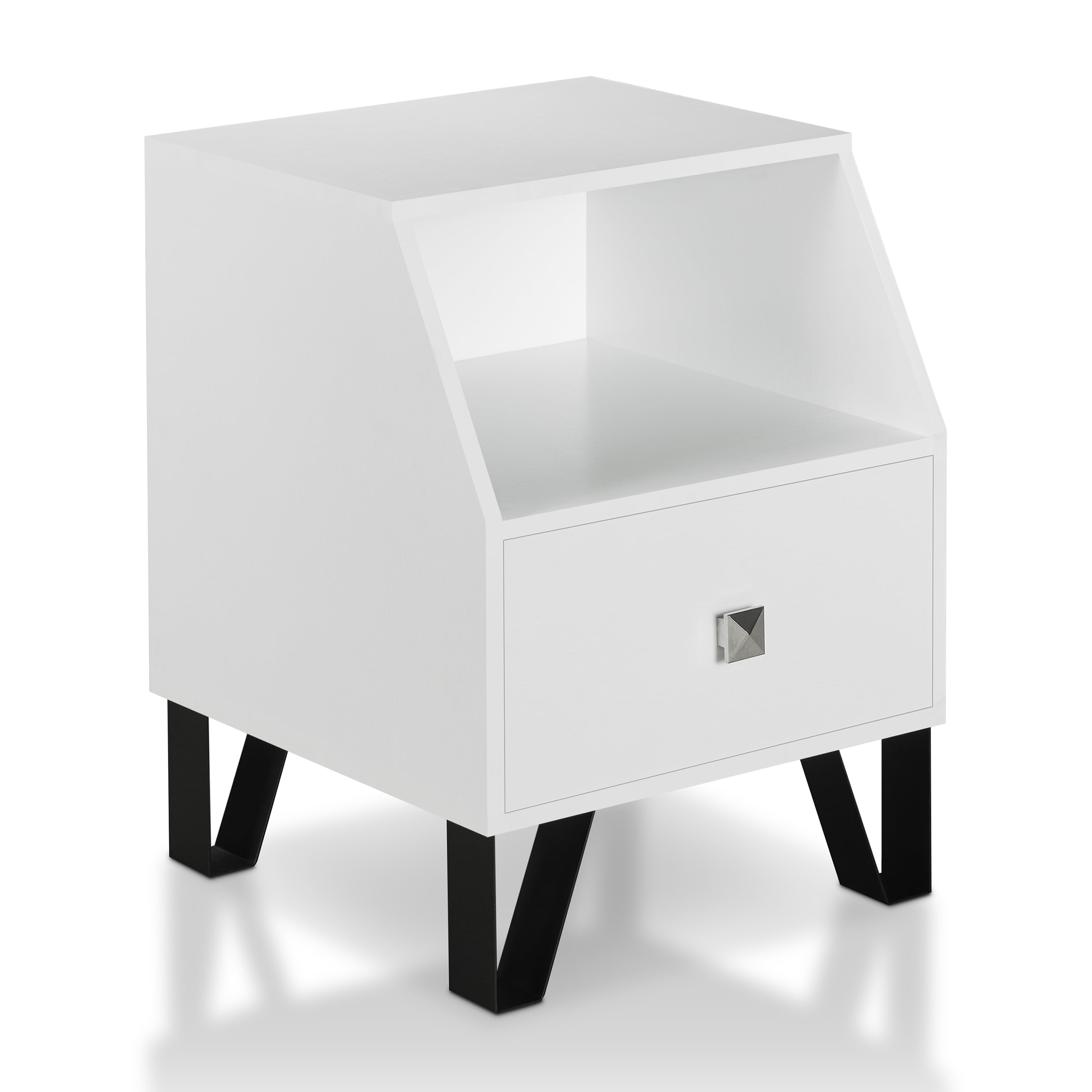 Furniture of America Clement Contemporary 1Drawer End Table, White