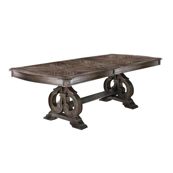 Furniture of America Clyde Rustic Wood Dining Table in Rustic Natural Tone
