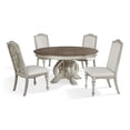 thumbnail image 1 of Furniture of America Clyde Wood 5-Piece Round Dining Table Set in Antique White, 1 of 9