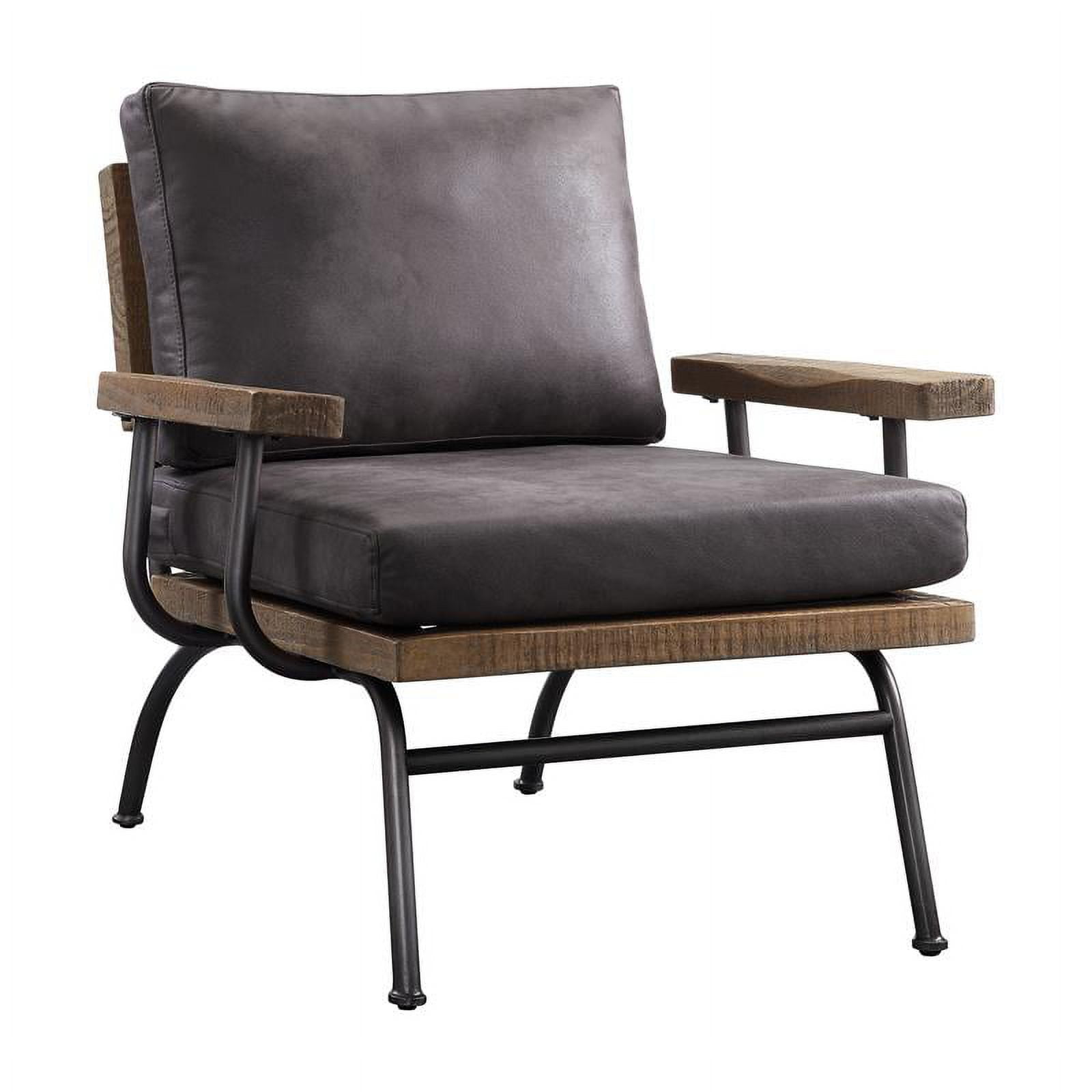 Furniture of America Colette Rustic Metal Legs Accent Chair in