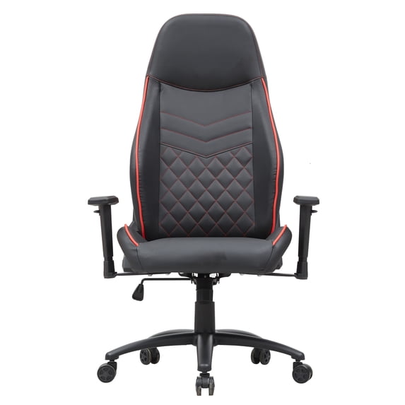 Furniture of America Consi Faux Leather Gaming Chair, Black, Red