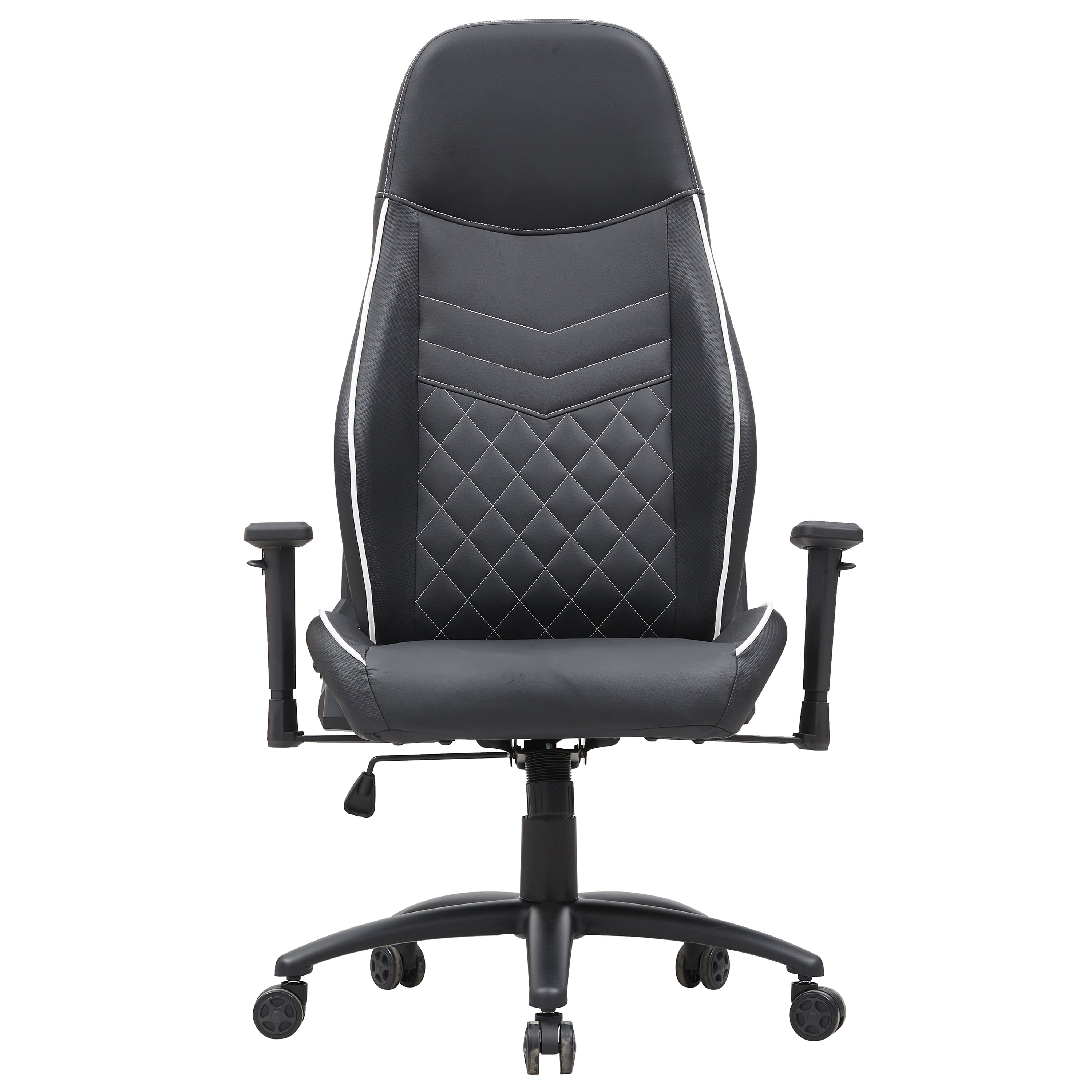 Furniture of America Consi Faux Leather Gaming Chair, Black, White