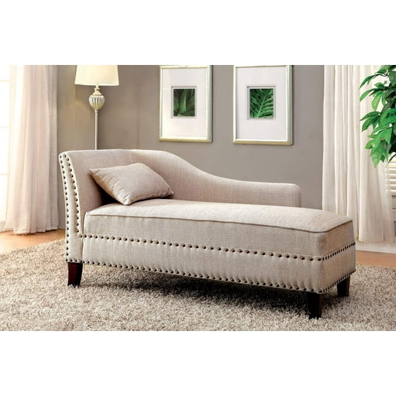 Furniture of America Contemporary Fabric Erlinda Chaise Lounge, Beige