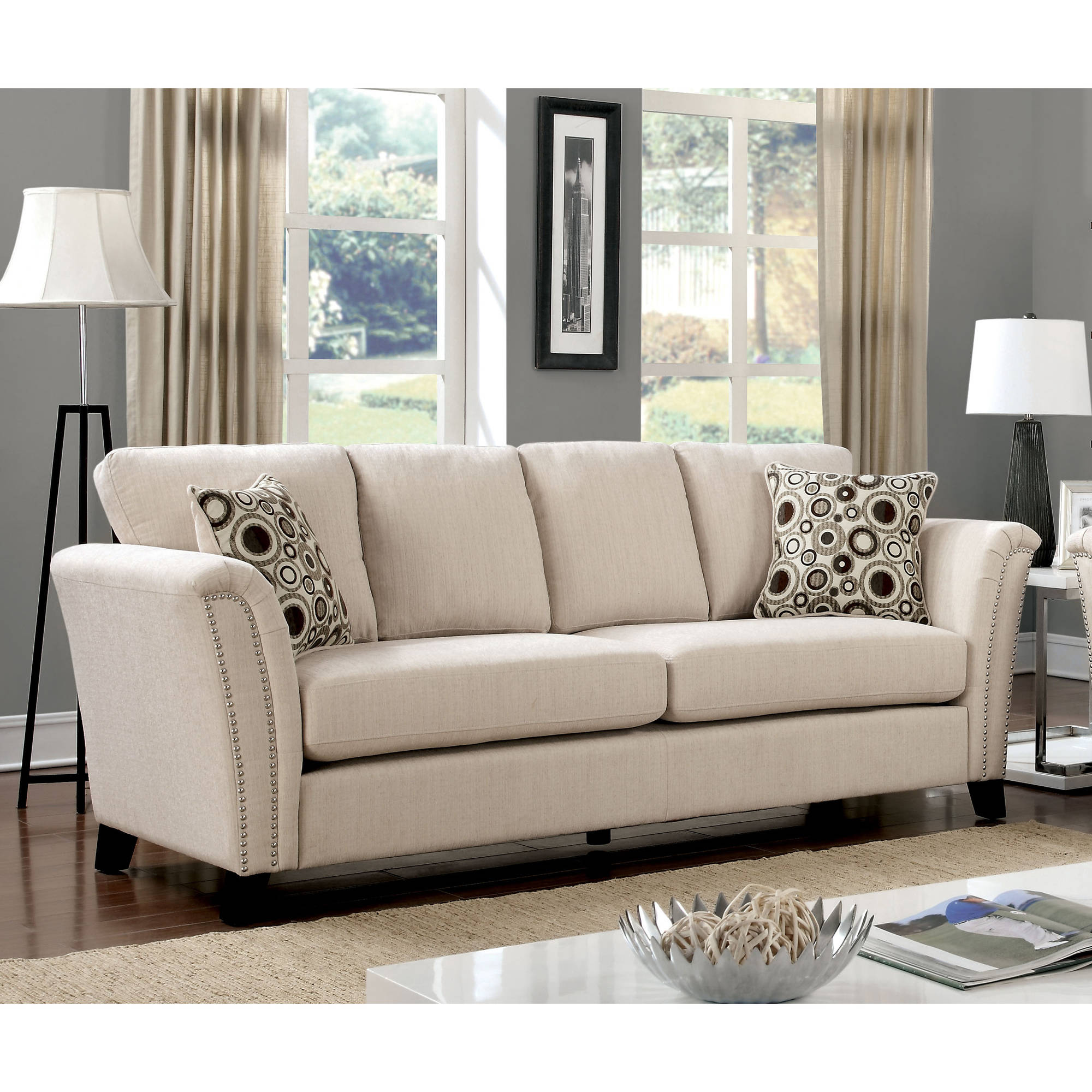 Furniture of America Contemporary Fabric Fonda Sofa - Walmart.com