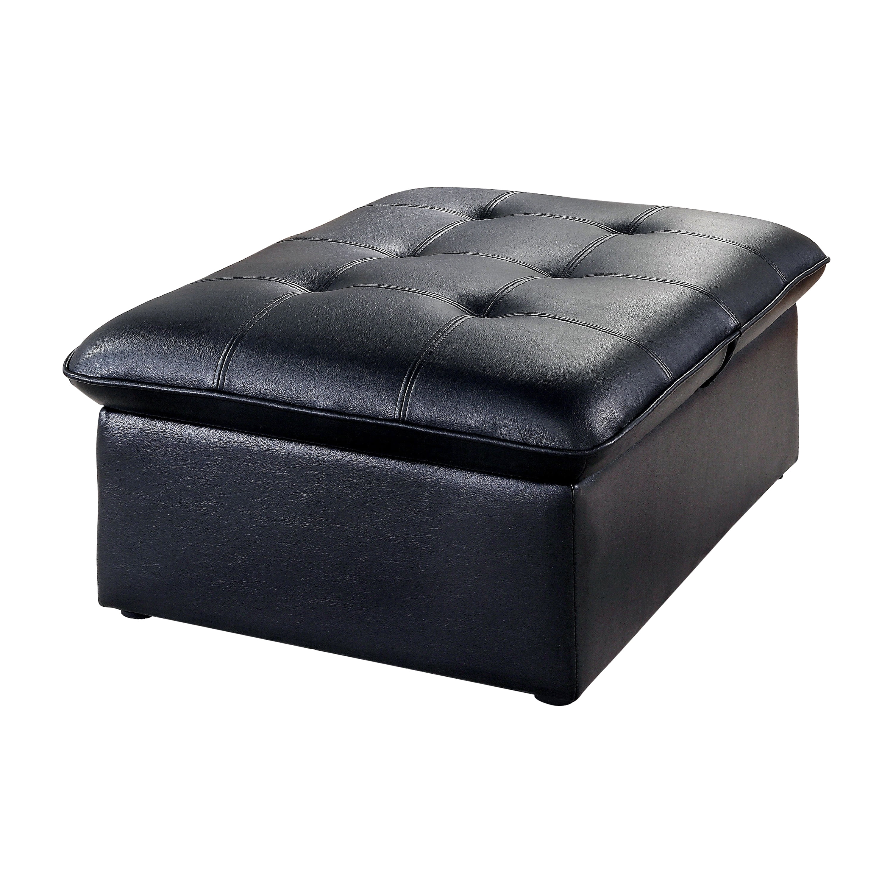 Furniture of America Contemporary Faux Leather Houdanya Futon Chair, Black
