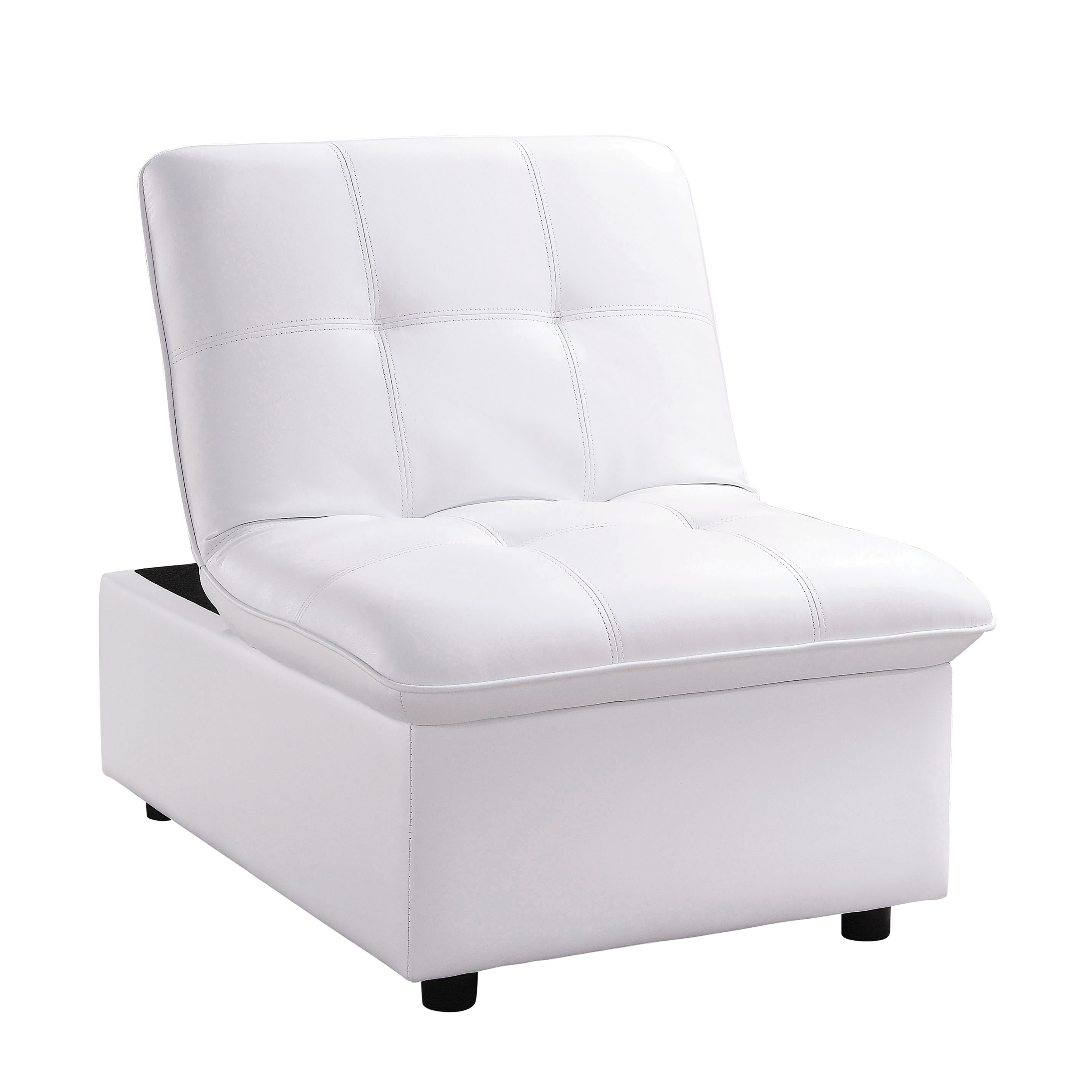 Furniture of America Contemporary Faux Leather Houdanya Futon Chair White
