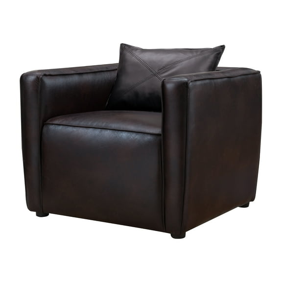 Furniture of America Contemporary Faux Leather Tureo Accent Chair, Brown