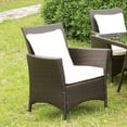 thumbnail image 1 of Furniture of America Contemporary Faux Rattan Karrie Patio Arm Chair, White, 1 of 6