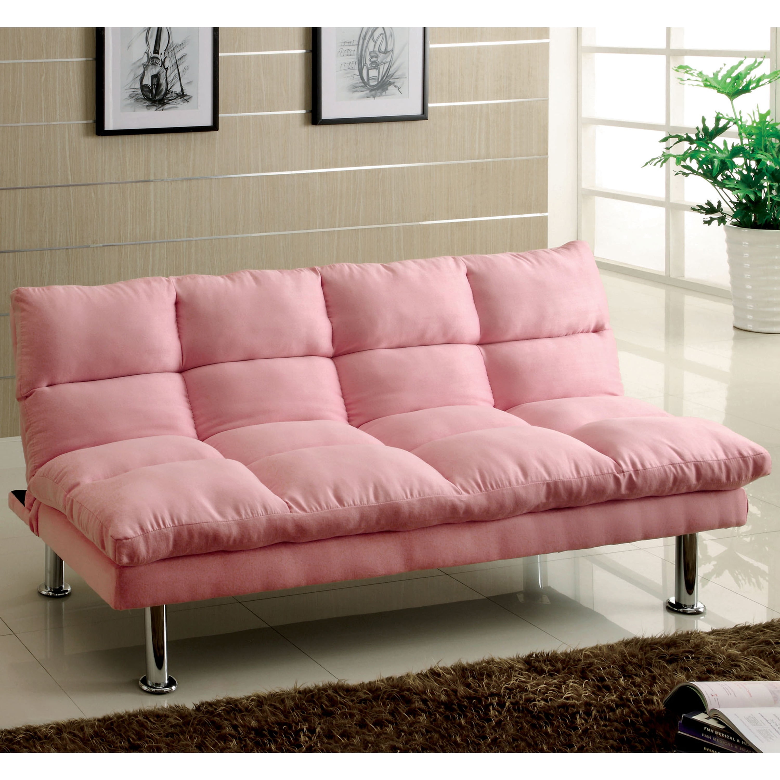 Pink microfiber couch deals