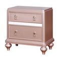 thumbnail image 1 of Furniture of America Contemporary Solid Wood Night Stand With Mirror Trim, Pink, 1 of 3