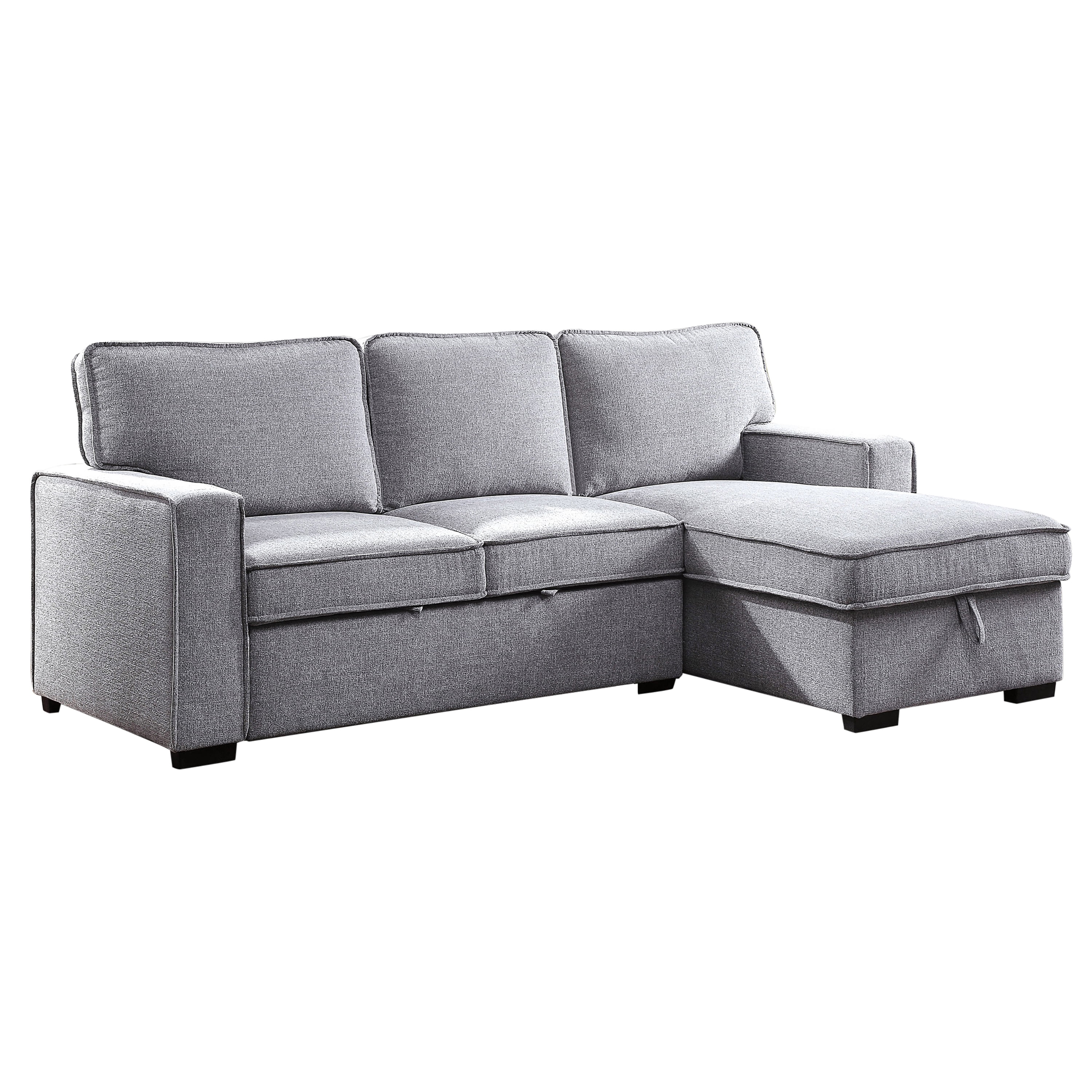 Furniture of America Contemporary Tufted Fabric Chris Sectional, Gray