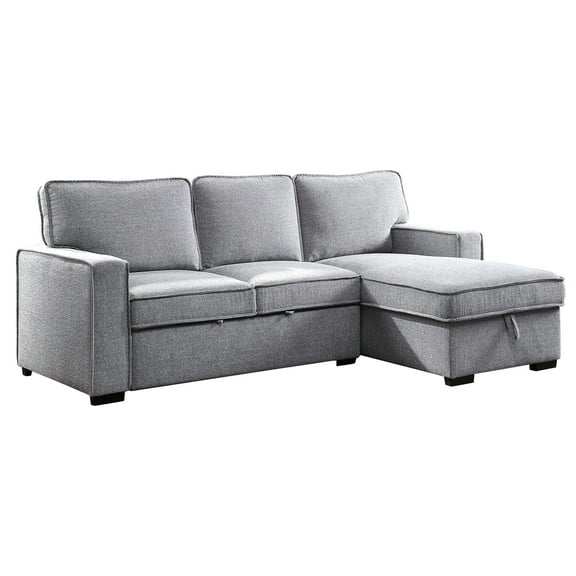 Furniture of America Contemporary Tufted Fabric Chris Sectional, Gray