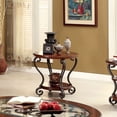 thumbnail image 1 of Furniture of America Copper Grove Finnich Traditional Cherry 28-inch Metal 1-Shelf Side Table by, 1 of 5