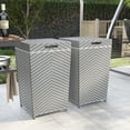 thumbnail image 1 of Furniture of America Courtnie Contemporary Wicker Trash Can by  (Set of 2) Grey/White, 1 of 5